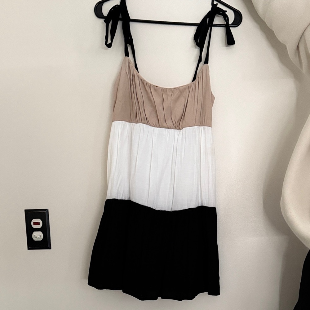 Miami Tan and White Dress